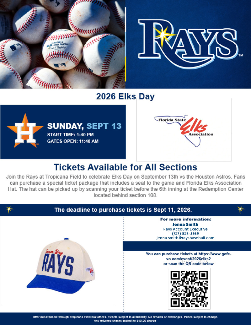2026 Florida Elks Day at the Rays